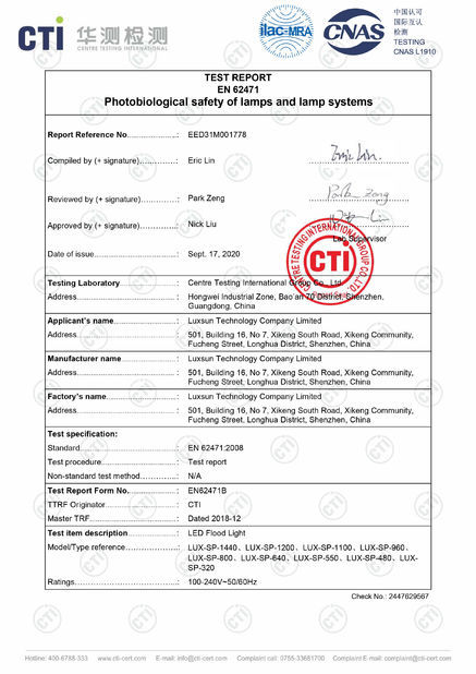 Cina Luxsun lighting Co.,Ltd Sertifikasi